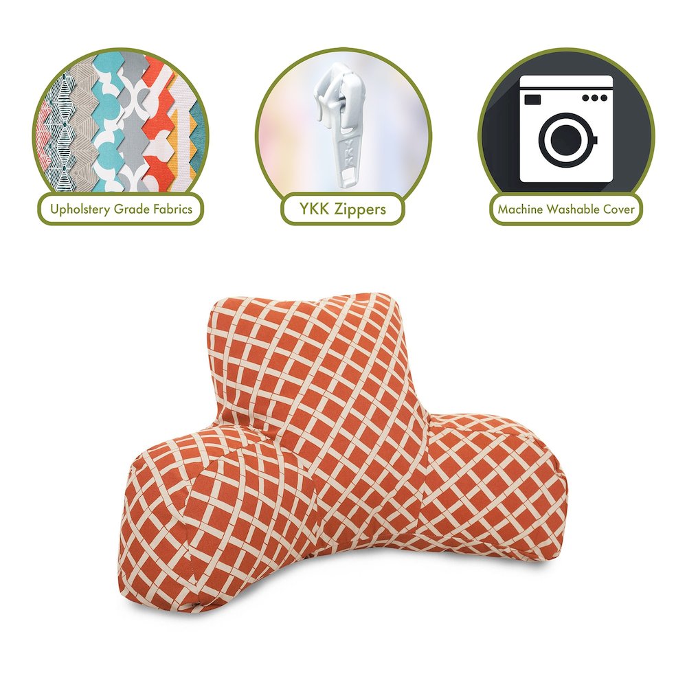 Majestic Home Goods Reading Pillow Bamboo Burnt Orange. Picture 2