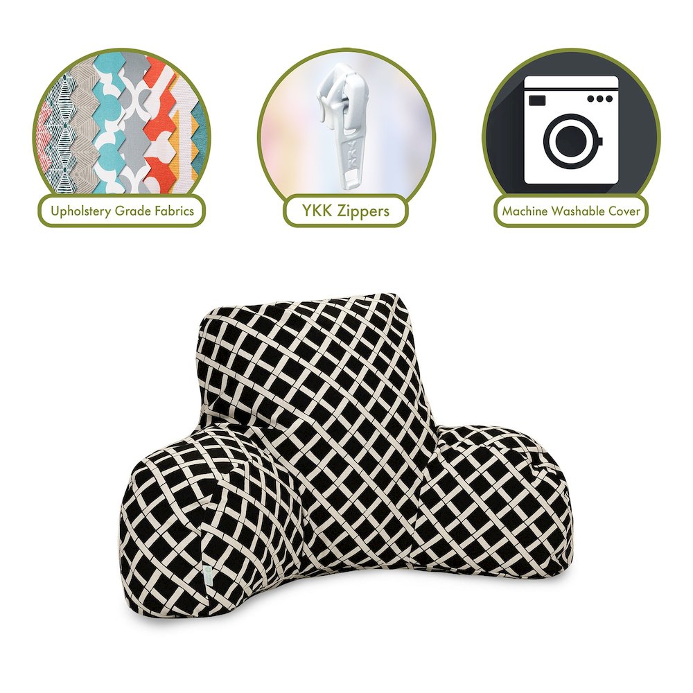 Majestic Home Goods Reading Pillow Bamboo Black. Picture 2