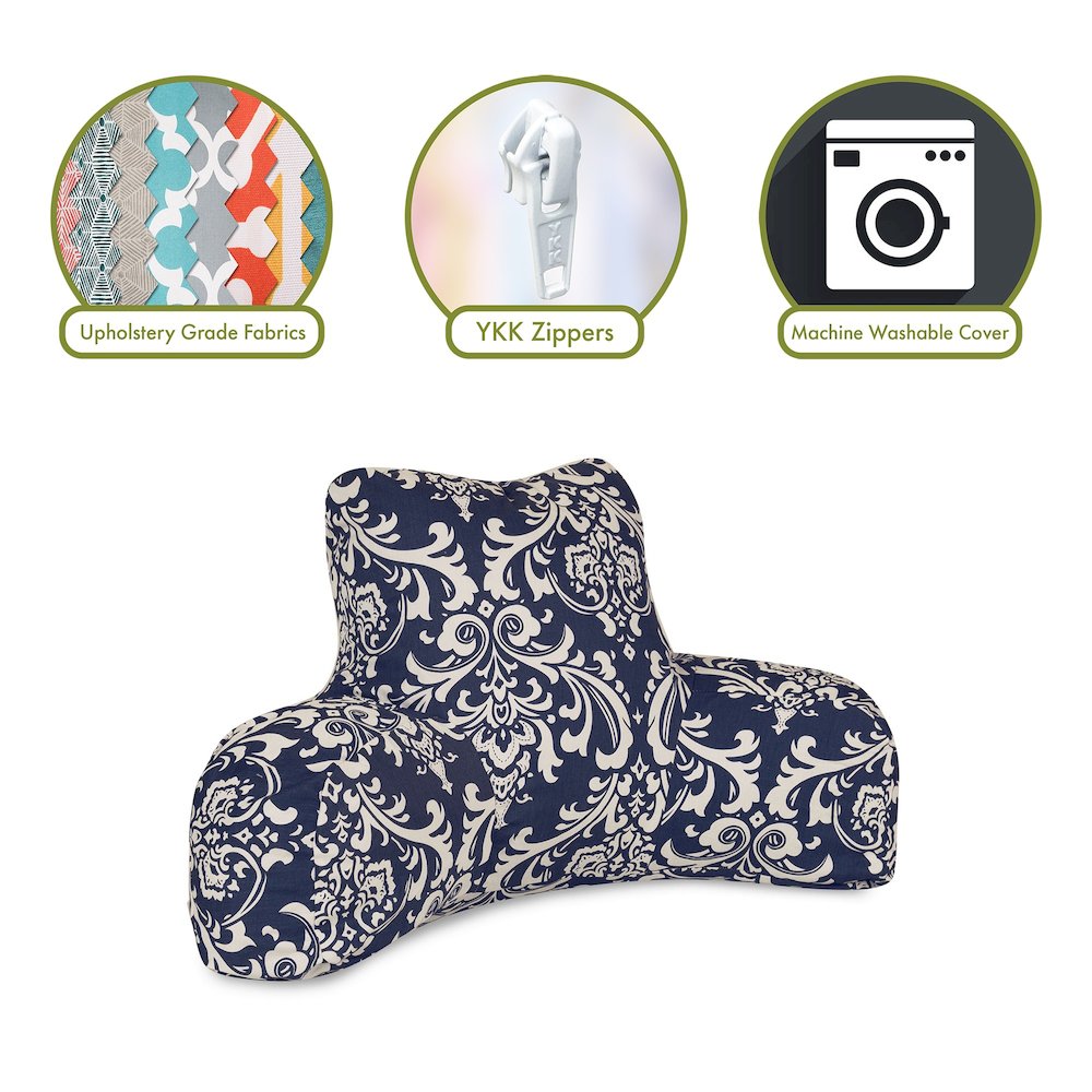 Majestic Home Goods Reading Pillow French Quarter Navy. Picture 2