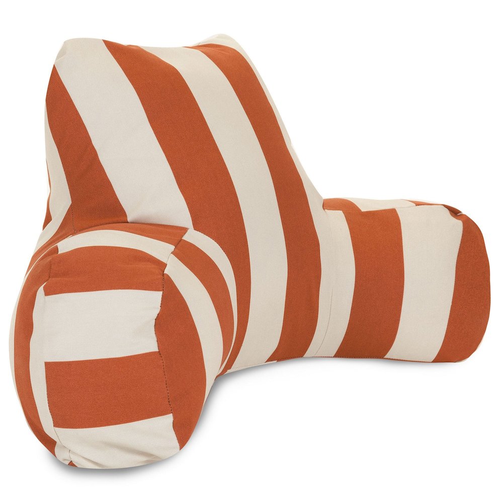 Majestic Home Goods Reading Pillow Vertical Stripe Burnt Orange. Picture 1