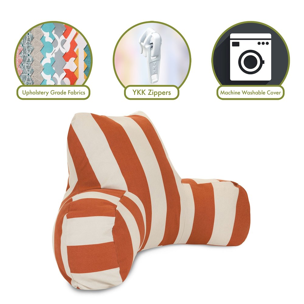Majestic Home Goods Reading Pillow Vertical Stripe Burnt Orange. Picture 2