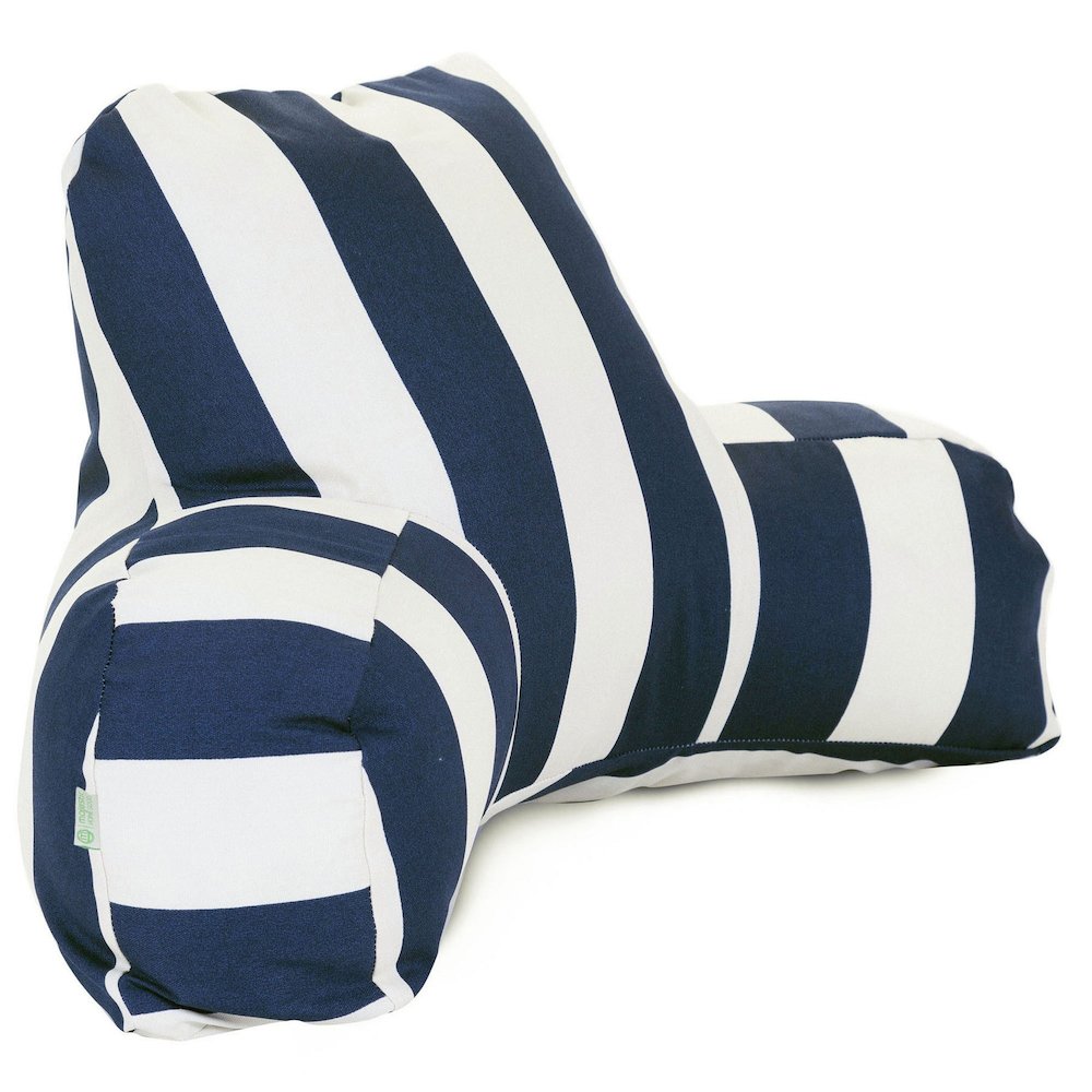 Majestic Home Goods Reading Pillow Vertical Stripe Navy. Picture 1
