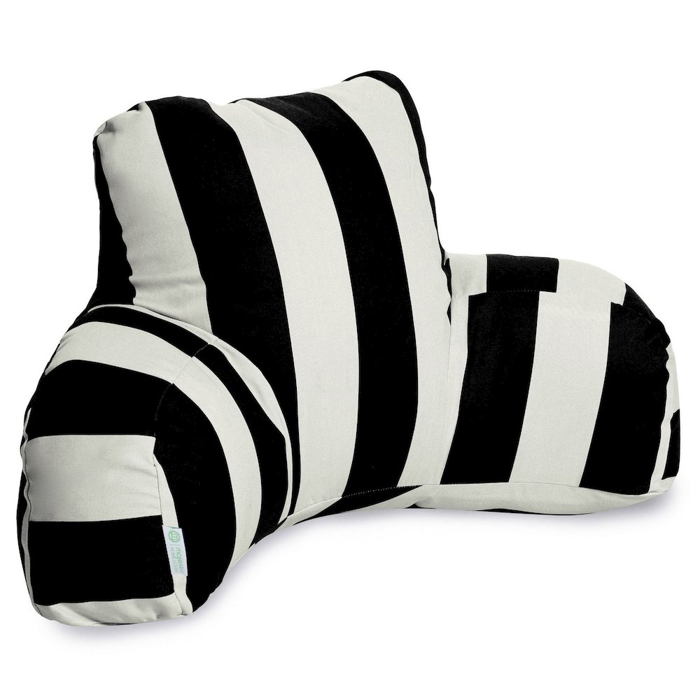 Majestic Home Goods Reading Pillow Vertical Stripe Black. Picture 1