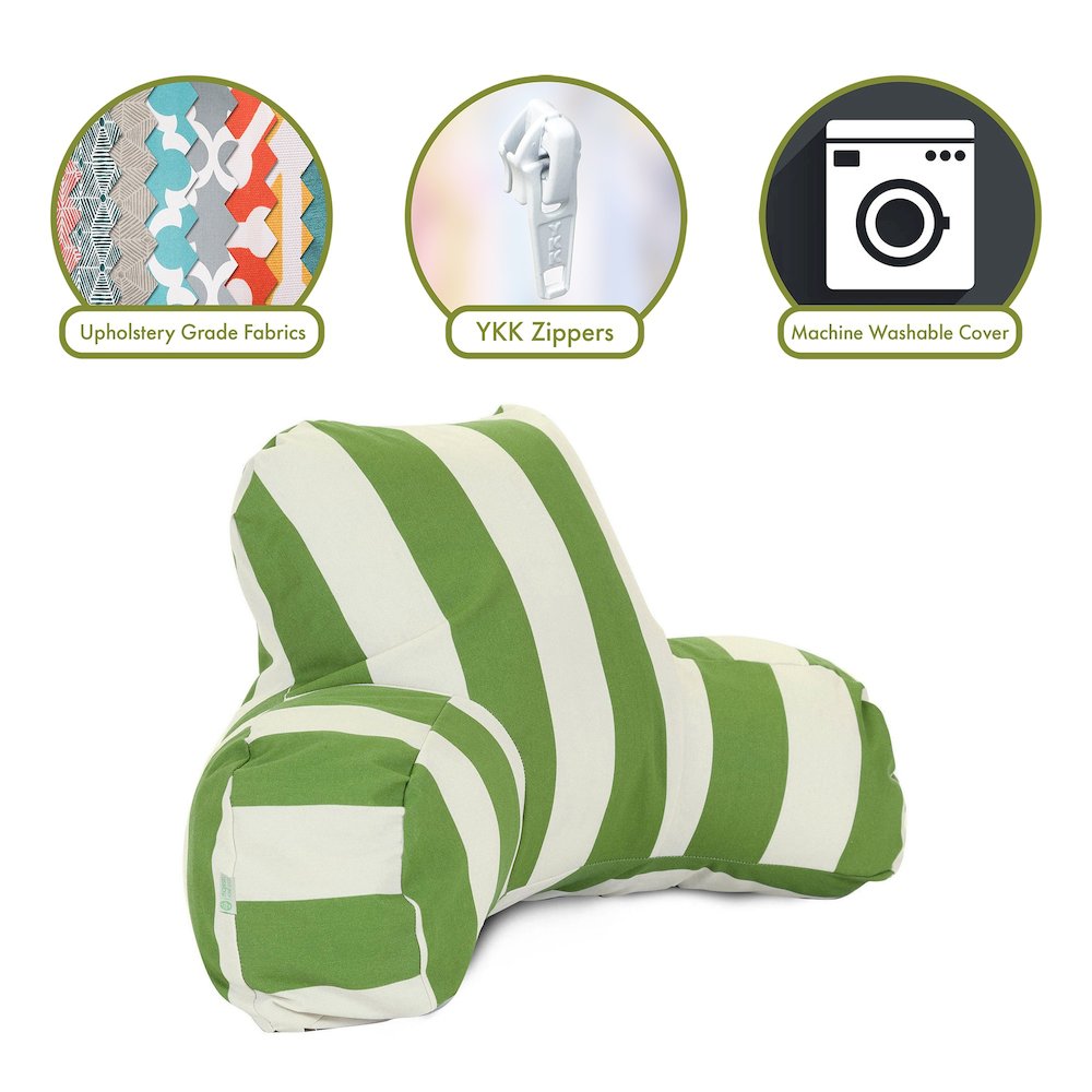 Majestic Home Goods Reading Pillow Vertical Stripe Sage. Picture 2