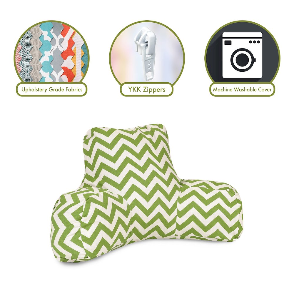 Majestic Home Goods Reading Pillow Chevron Sage. Picture 2