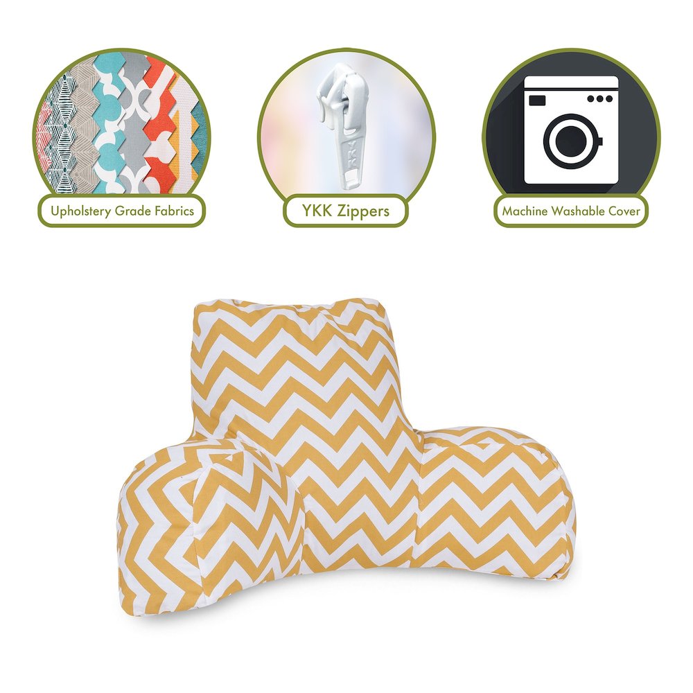 Majestic Home Goods Reading Pillow Chevron Yellow. Picture 2