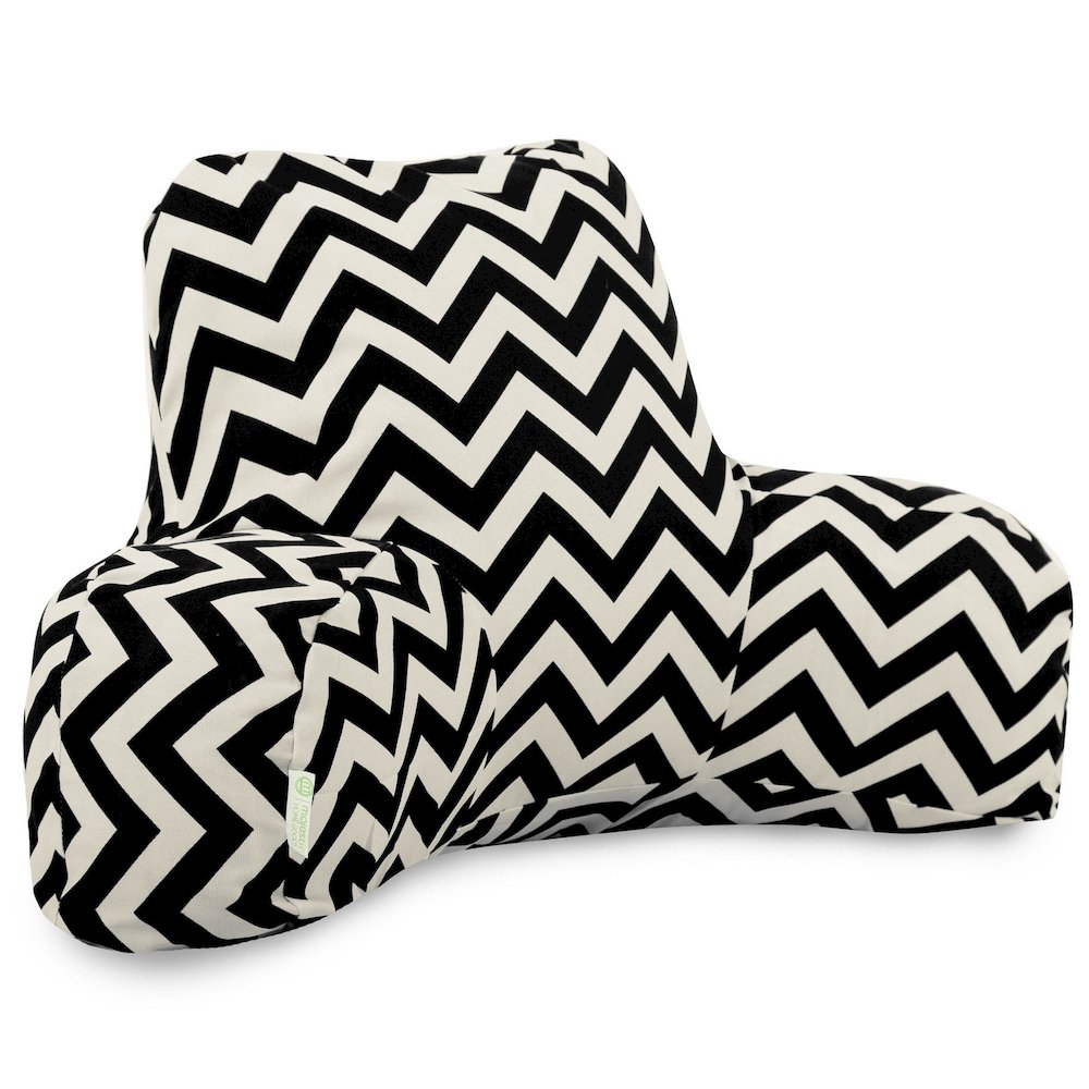 Majestic Home Goods Reading Pillow Chevron Black. Picture 1