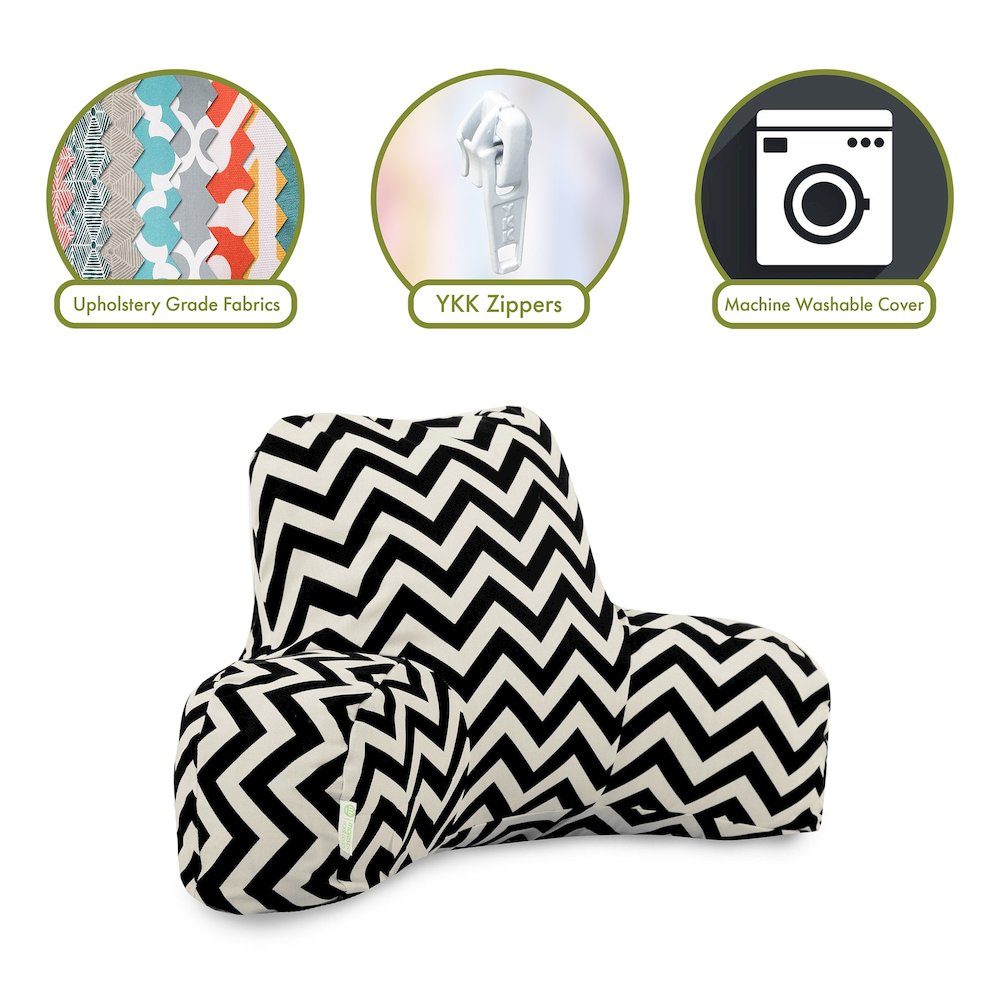 Majestic Home Goods Reading Pillow Chevron Black. Picture 2