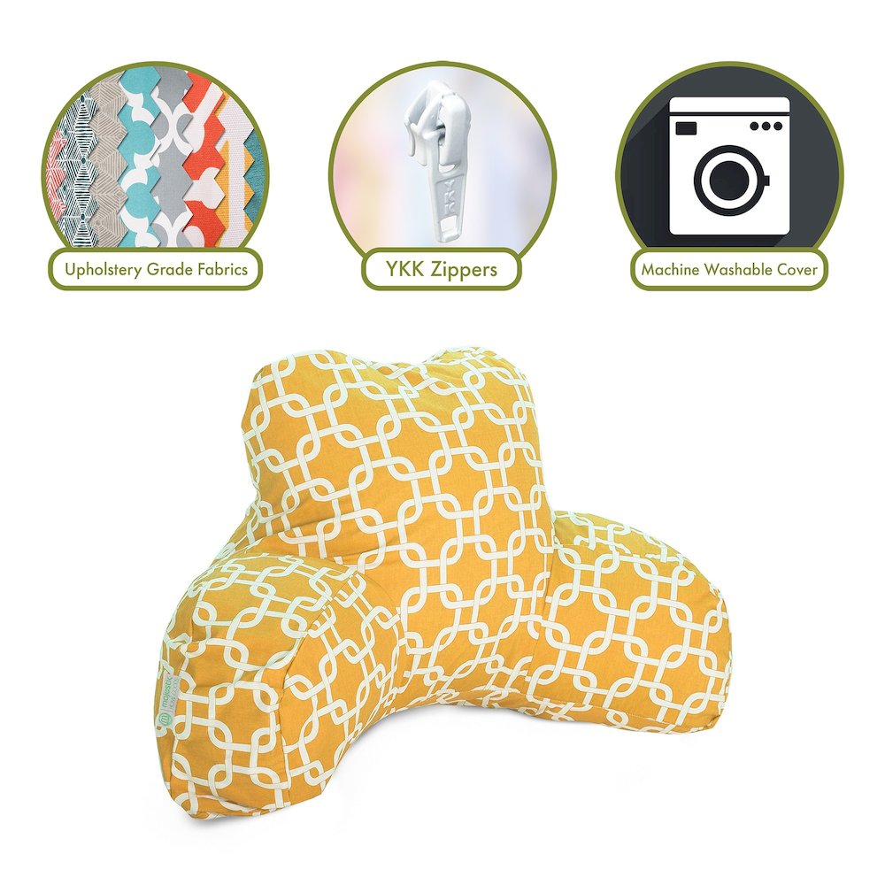 Majestic Home Goods Reading Pillow Links Yellow. Picture 2