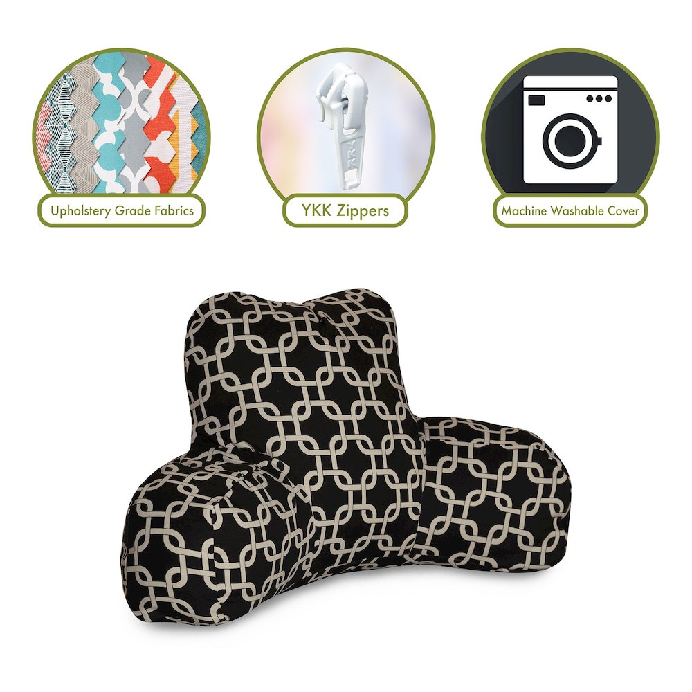 Majestic Home Goods Reading Pillow Links Black. Picture 2