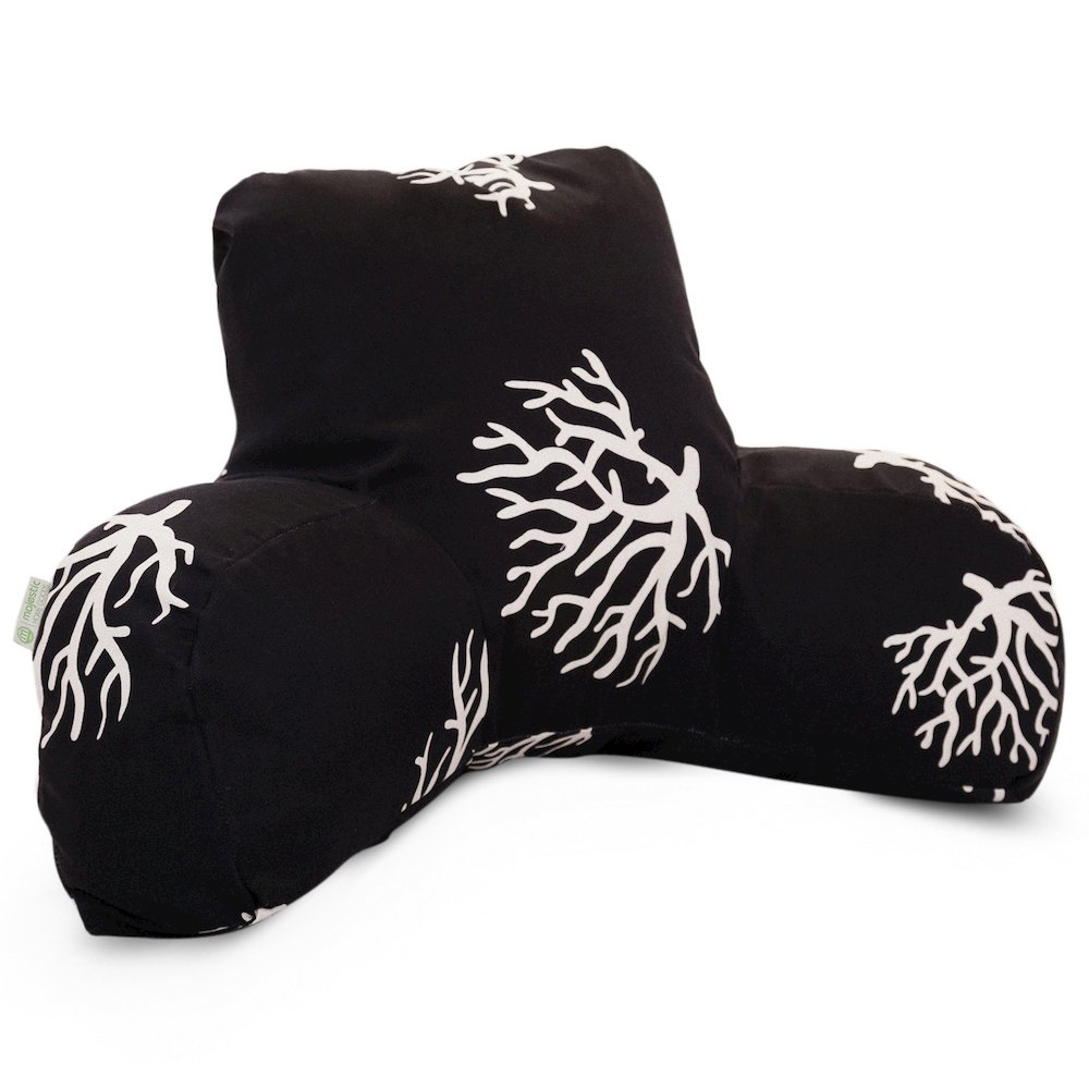 Majestic Home Goods Reading Pillow Coral Black. Picture 1