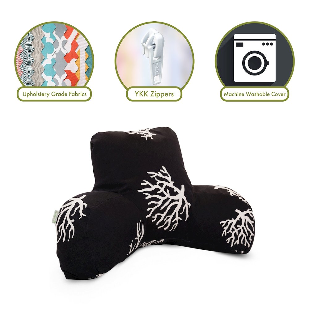 Majestic Home Goods Reading Pillow Coral Black. Picture 2