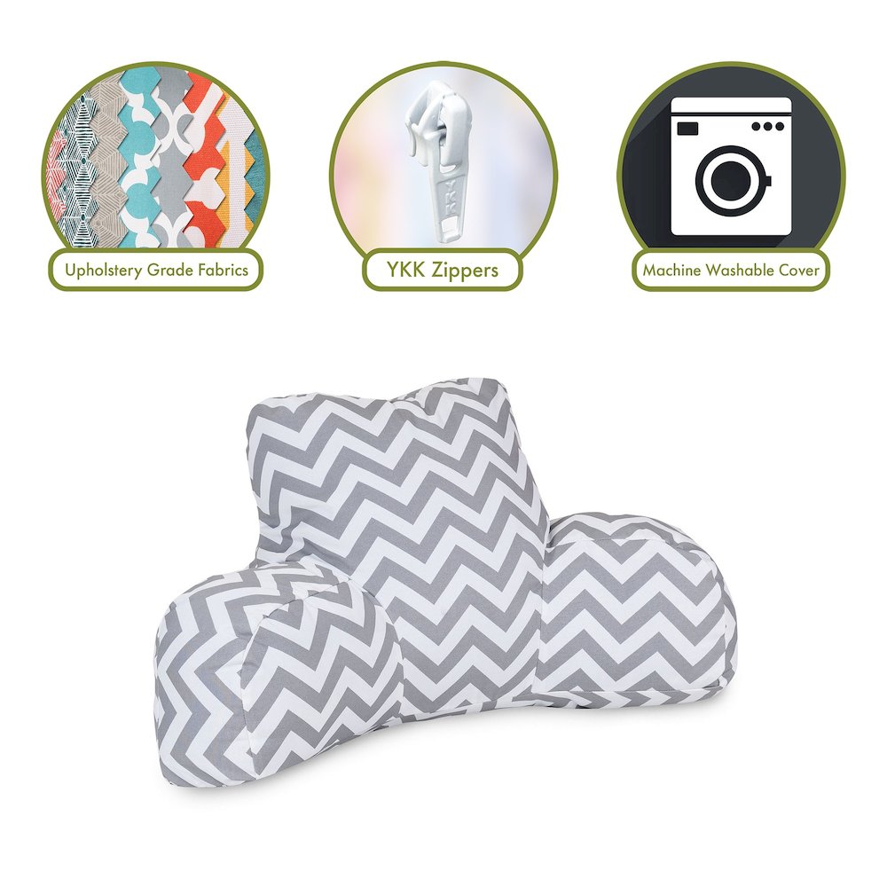 Majestic Home Goods Reading Pillow Chevron Gray. Picture 2