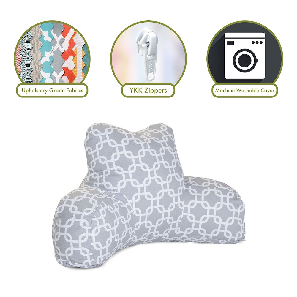 Majestic Home Goods Reading Pillow Links Gray. Picture 2