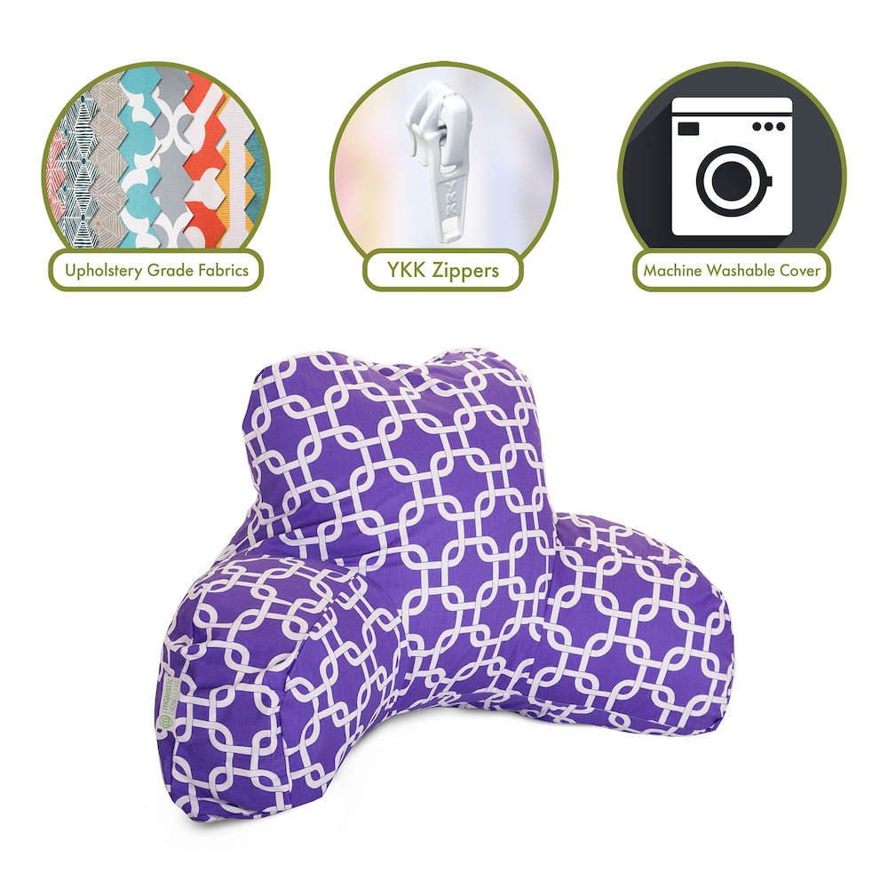 Majestic Home Goods Reading Pillow Links Purple. Picture 2