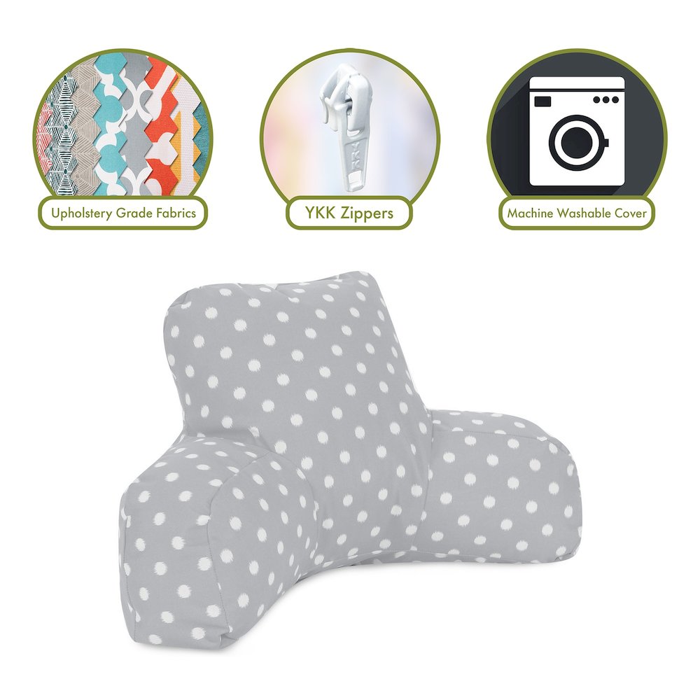 Majestic Home Goods Reading Pillow Ikat Dot Gray. Picture 2