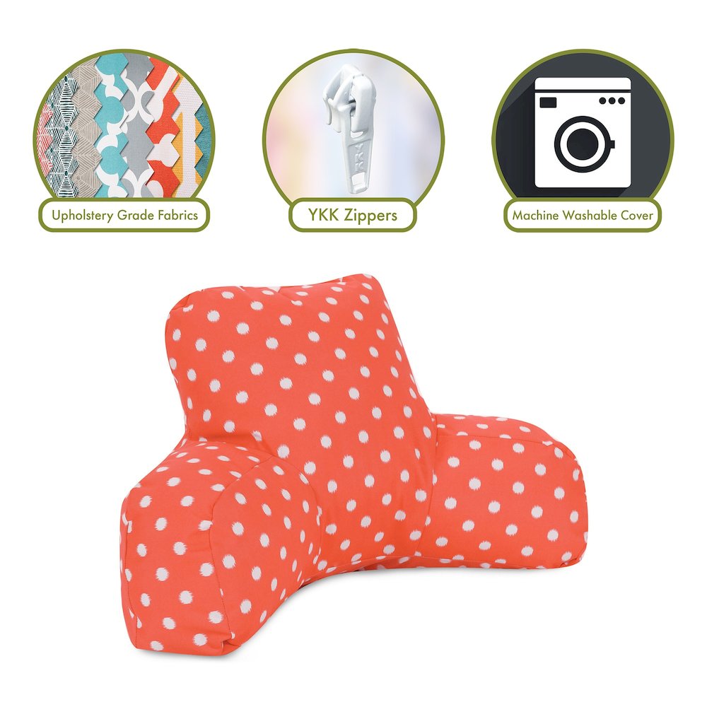 Majestic Home Goods Reading Pillow Ikat Dot Orange. Picture 2