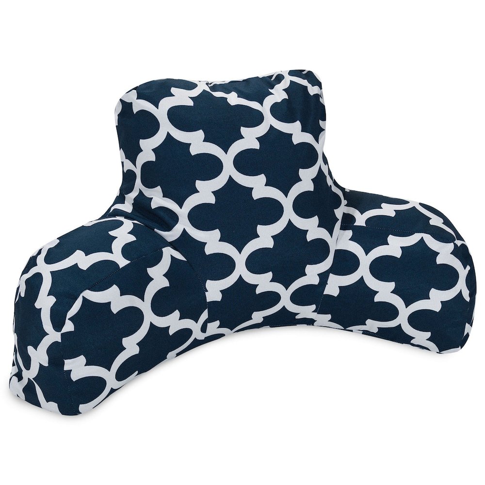 Majestic Home Goods Reading Pillow Trellis Navy. Picture 1