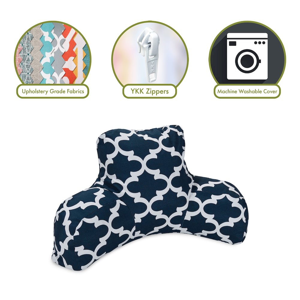 Majestic Home Goods Reading Pillow Trellis Navy. Picture 2