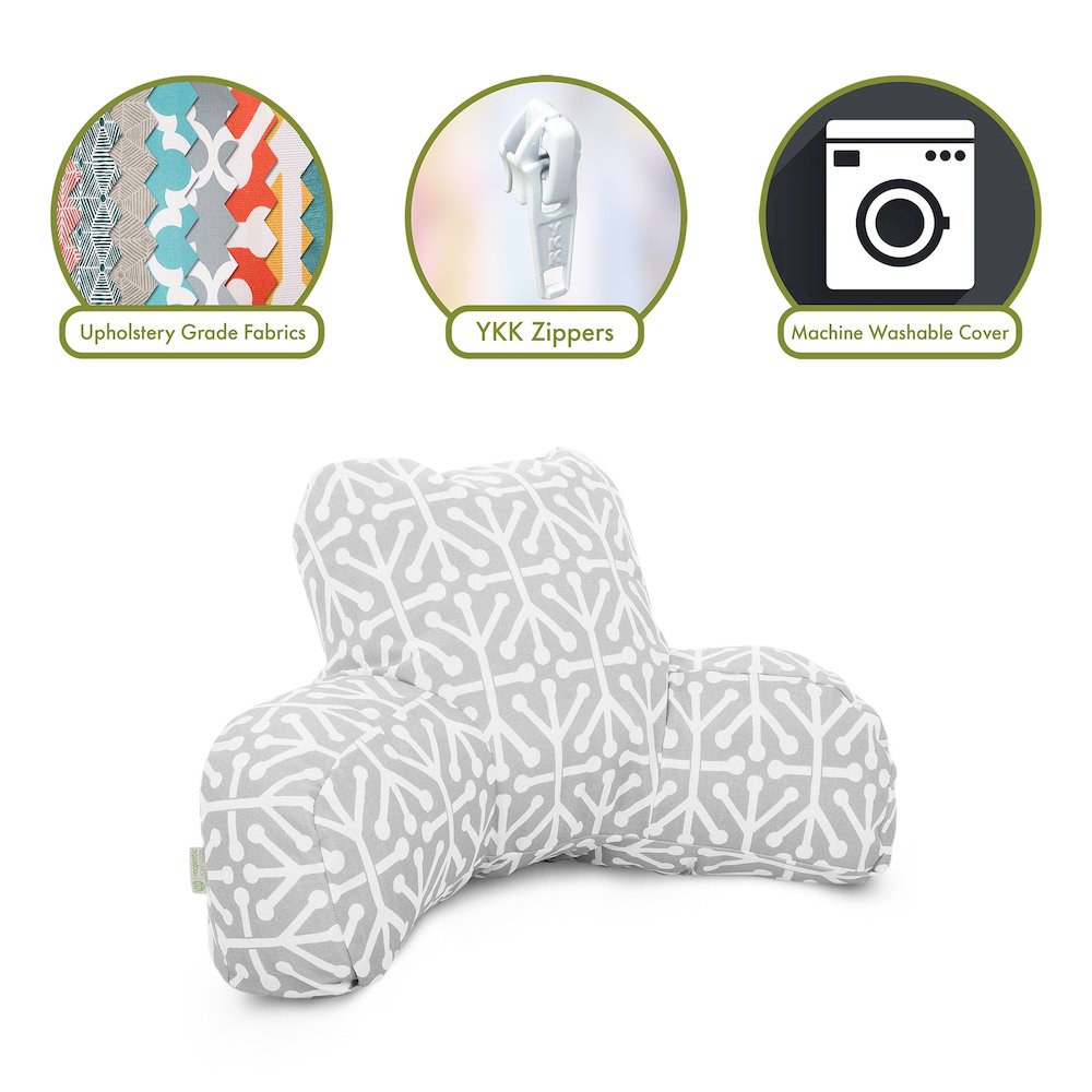 Majestic Home Goods Reading Pillow Aruba Gray. Picture 2