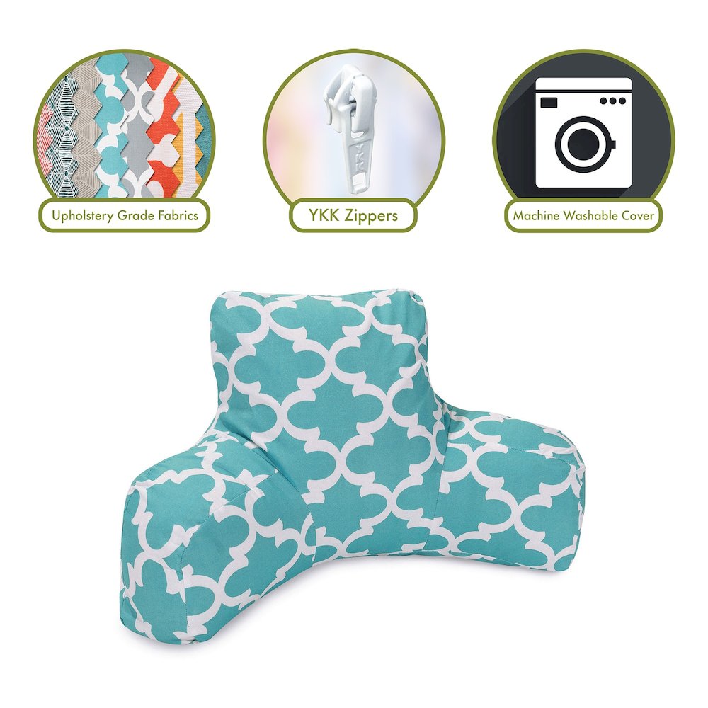 Majestic Home Goods Reading Pillow Trellis Teal. Picture 2