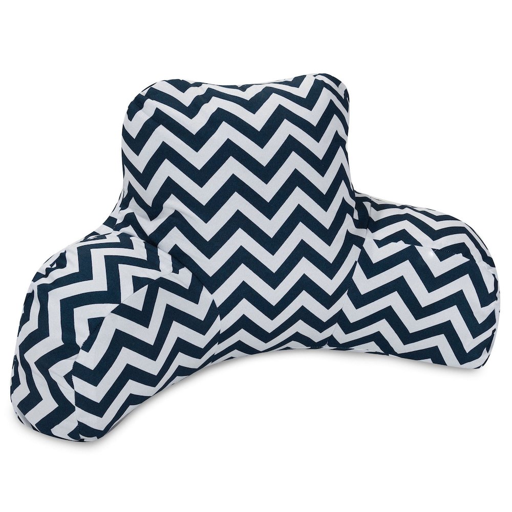 Majestic Home Goods Reading Pillow Chevron Navy. Picture 1