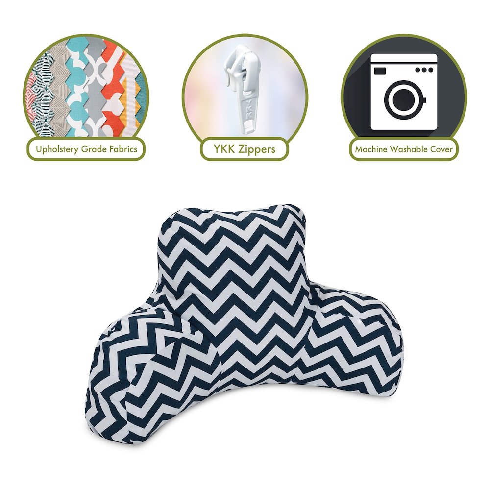Majestic Home Goods Reading Pillow Chevron Navy. Picture 2