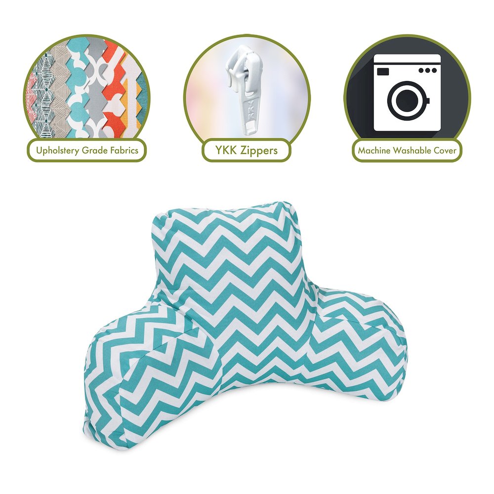 Majestic Home Goods Reading Pillow Chevron Teal. Picture 2