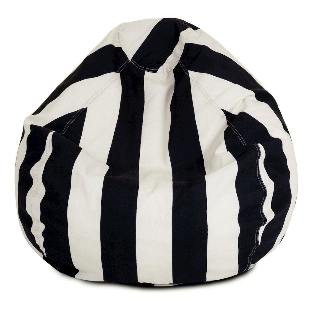 Majestic Home Goods Small Bean Bag Vertical Stripe Black. Picture 1
