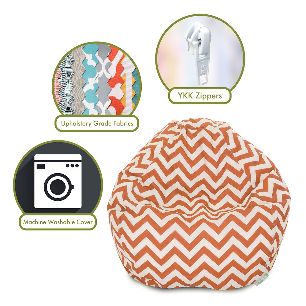 Majestic Home Goods Small Bean Bag Chevron Burnt Orange. Picture 2