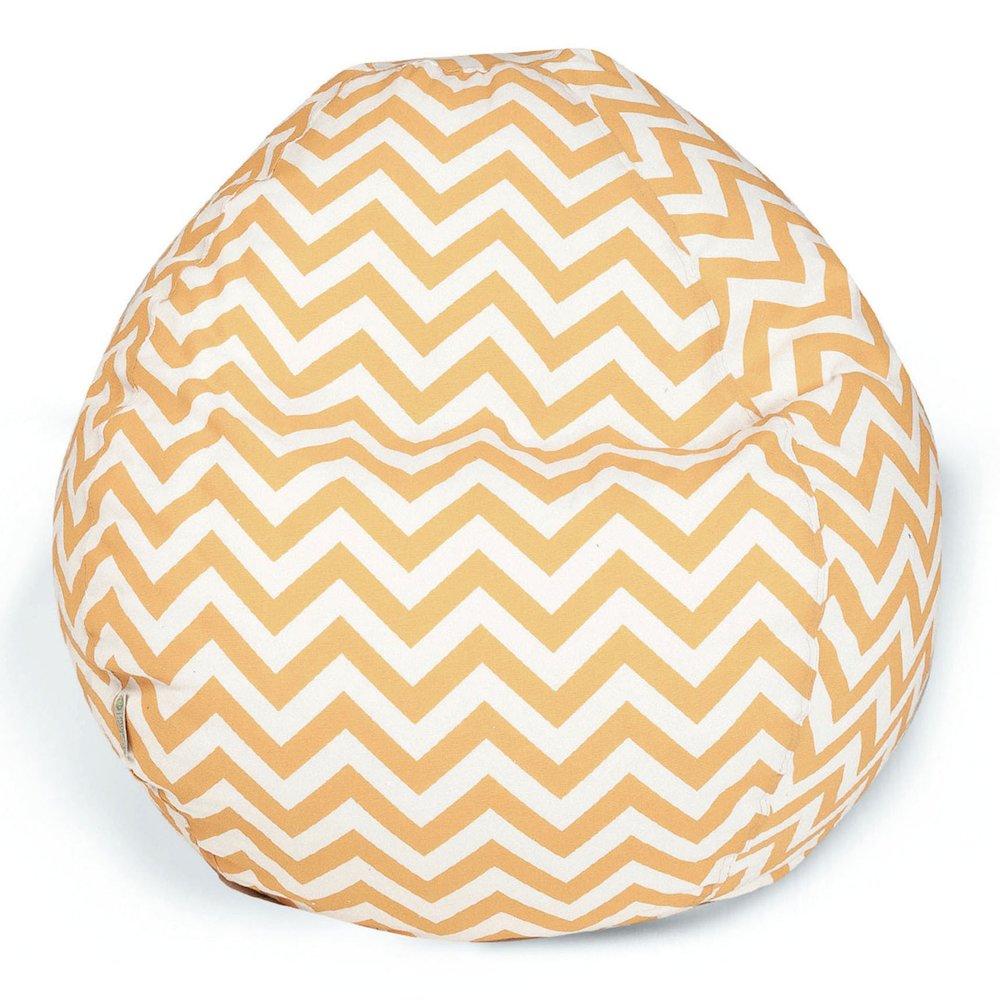 Majestic Home Goods Small Bean Bag Chevron Yellow. Picture 1