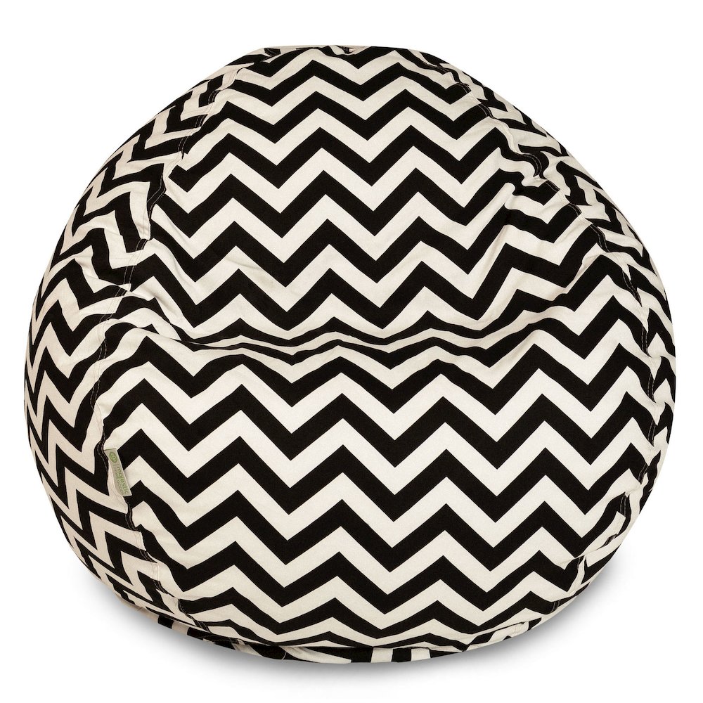 Majestic Home Goods Small Bean Bag Chevron Black. Picture 1