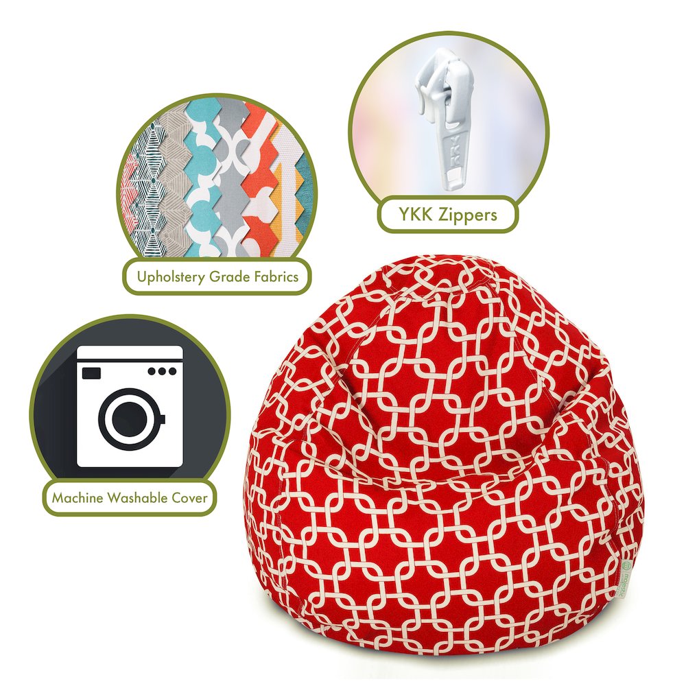 Majestic Home Goods Small Bean Bag Links Red. Picture 2