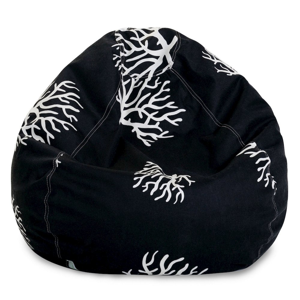 Majestic Home Goods Small Bean Bag Coral Black. Picture 1