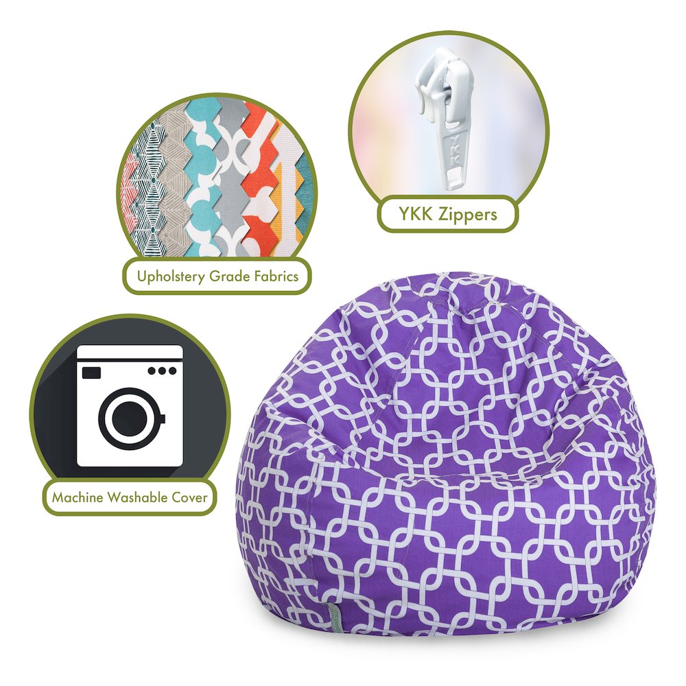 Majestic Home Goods Small Bean Bag Links Purple. Picture 2
