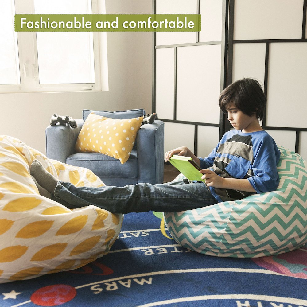 Majestic Home Goods Small Bean Bag Ikat Dot Gray. Picture 4