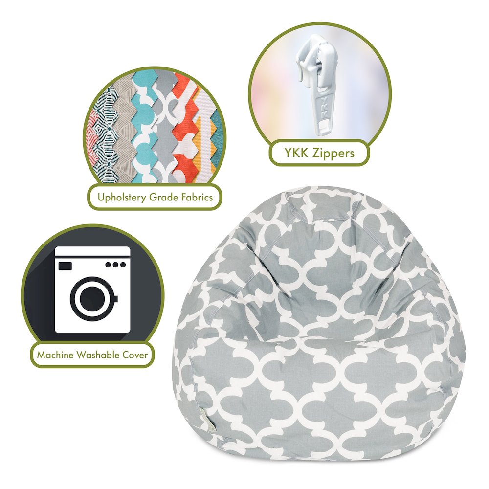 Majestic Home Goods Small Bean Bag Trellis Gray. Picture 2