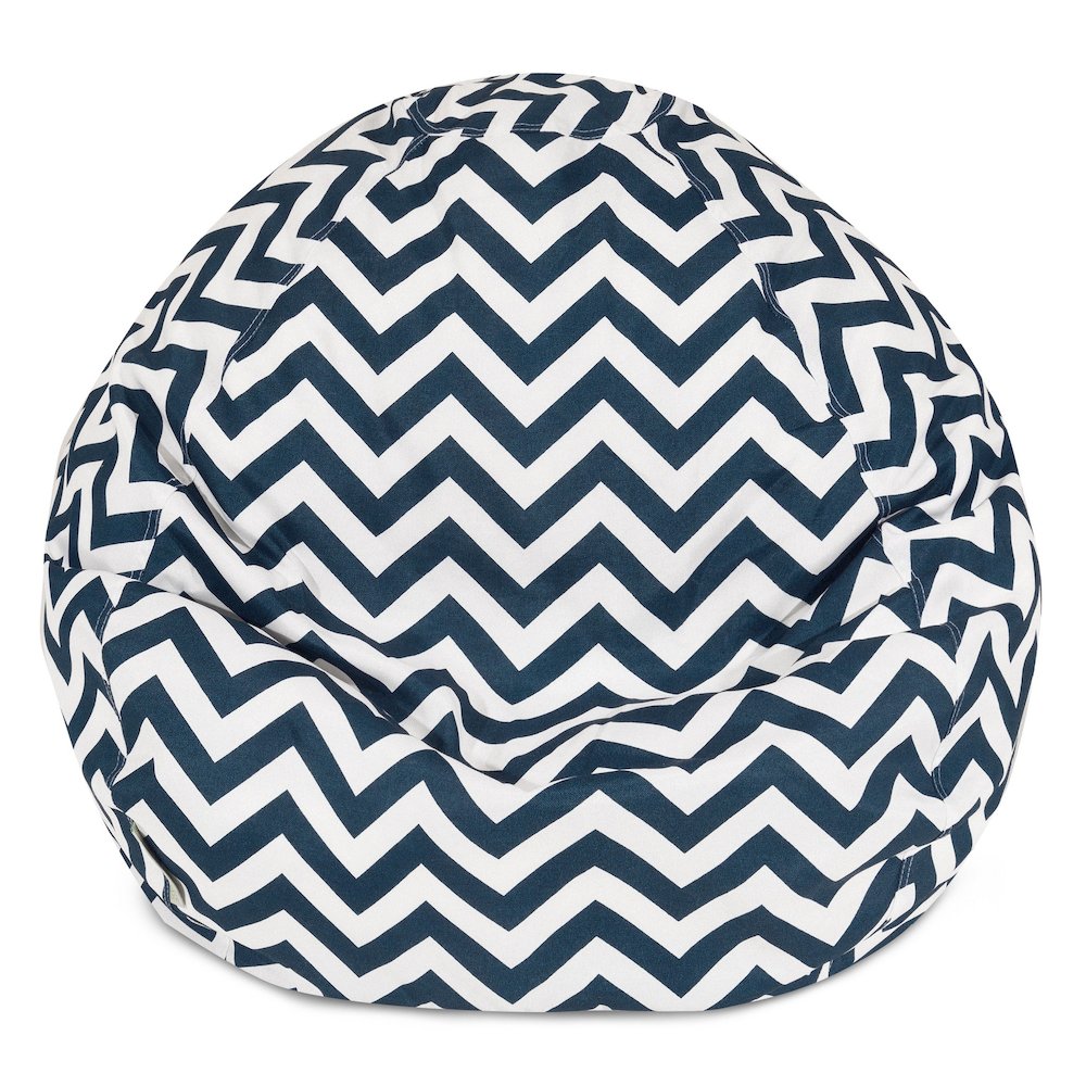 Majestic Home Goods Small Bean Bag Chevron Navy. Picture 1