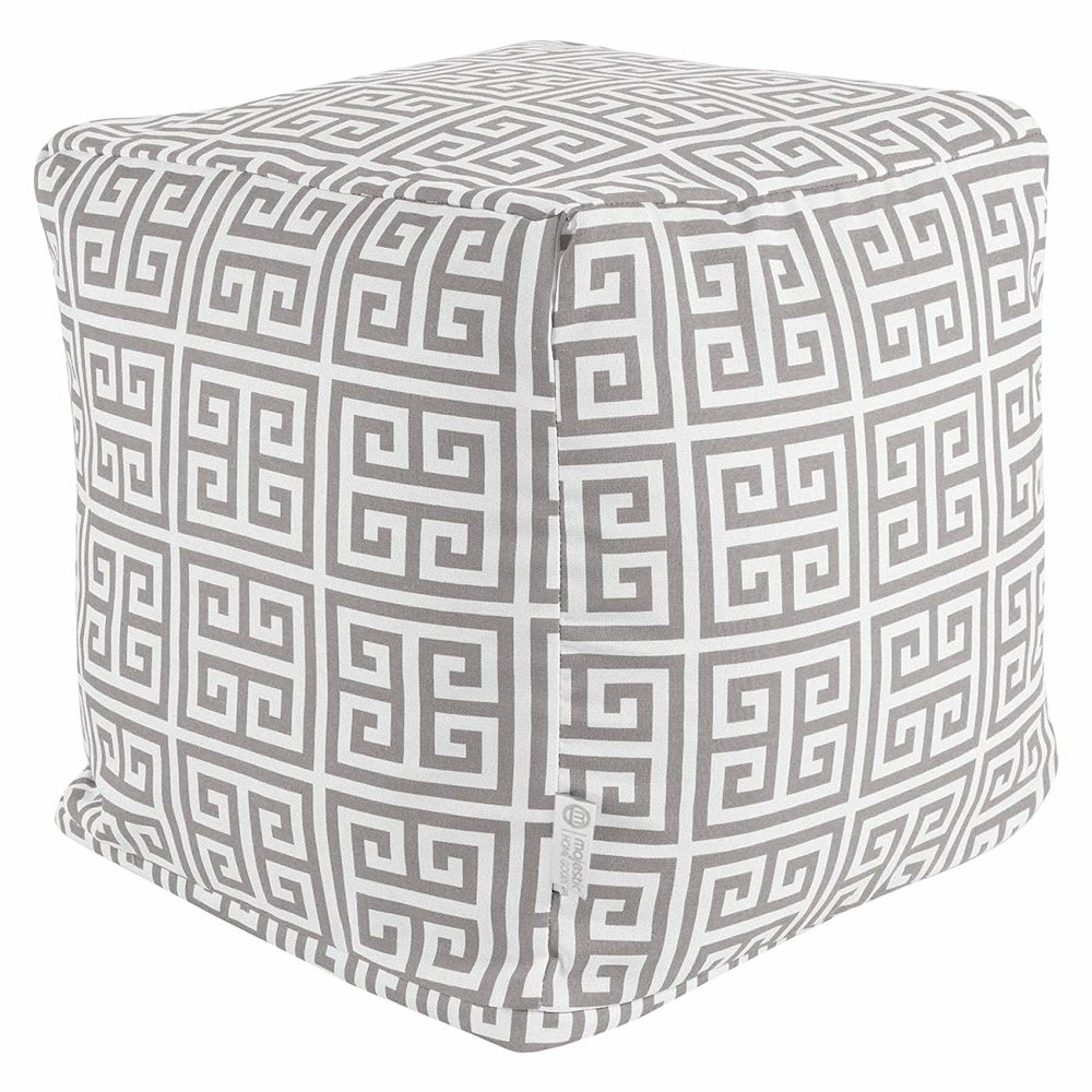 Majestic Home Goods Cube Pouf Towers Gray. Picture 1