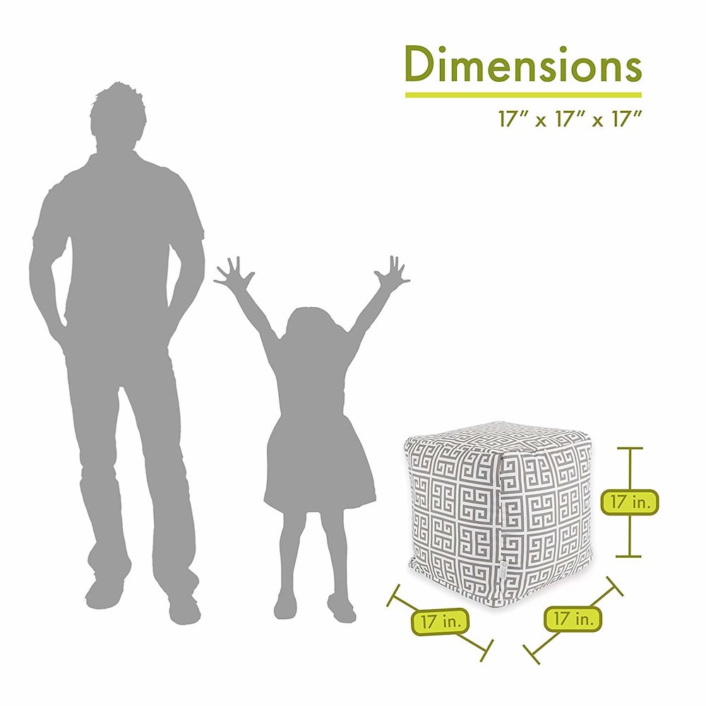 Majestic Home Goods Cube Pouf Towers Gray. Picture 2