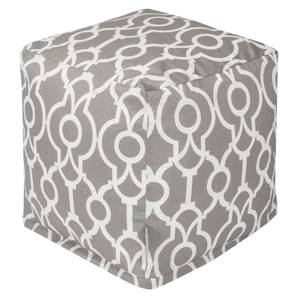 Majestic Home Goods Cube Pouf Athens Gray. Picture 1