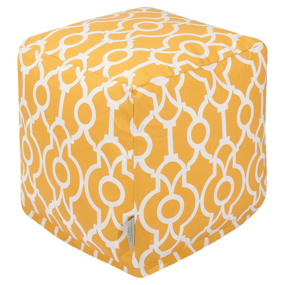 Majestic Home Goods Cube Pouf Athens Citrus. Picture 1