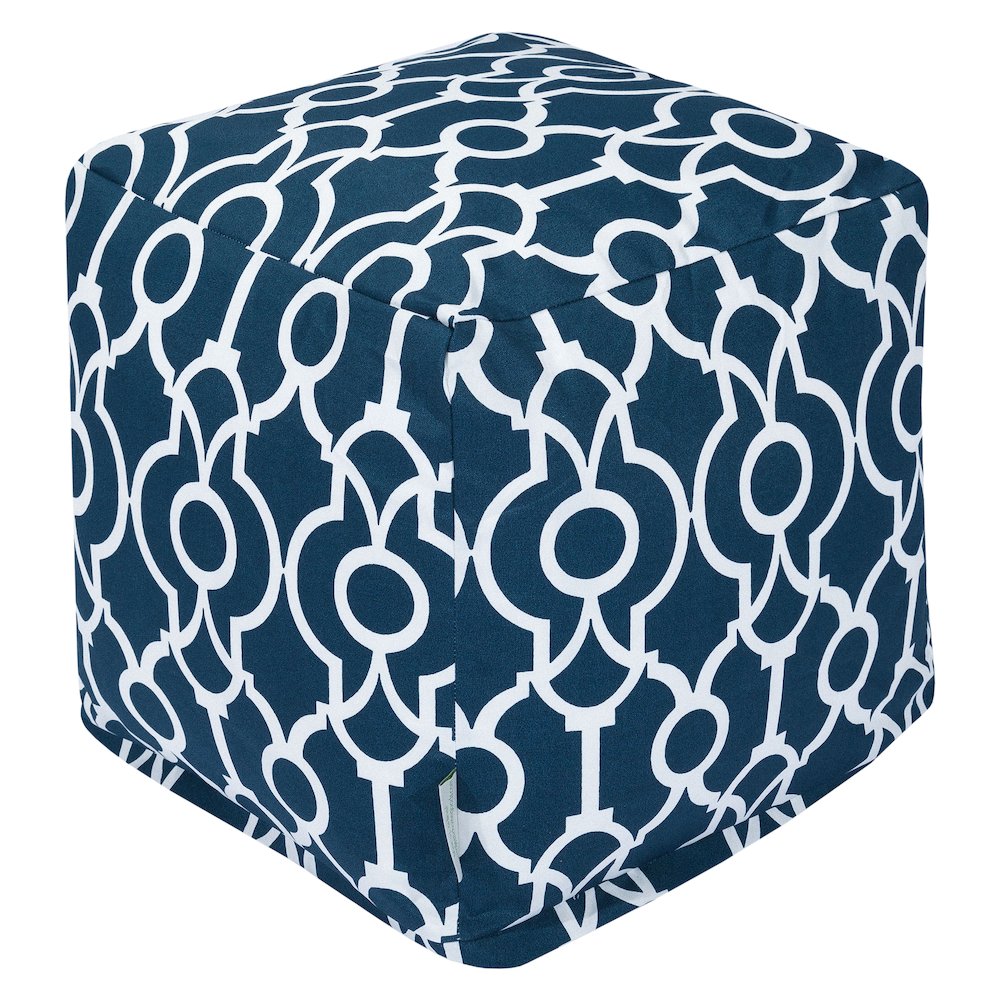 Majestic Home Goods Cube Pouf Athens Navy. Picture 1