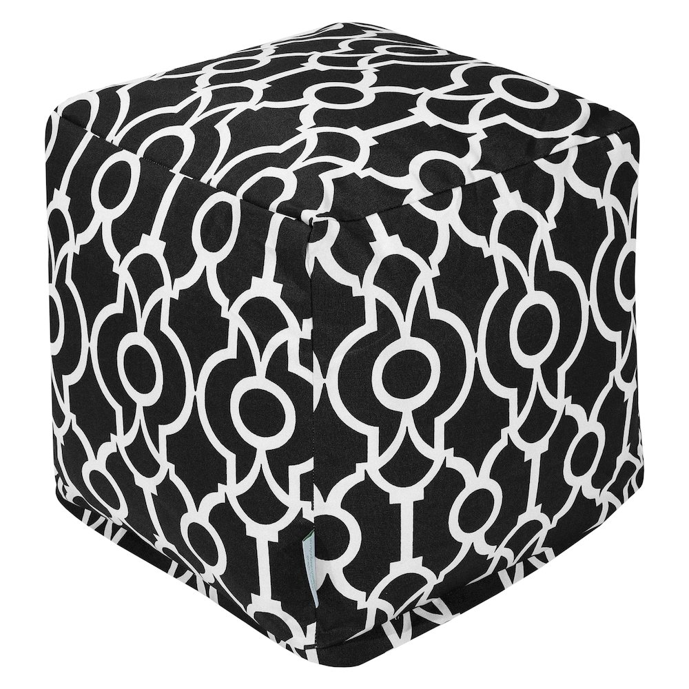 Majestic Home Goods Cube Pouf Athens Black. Picture 1