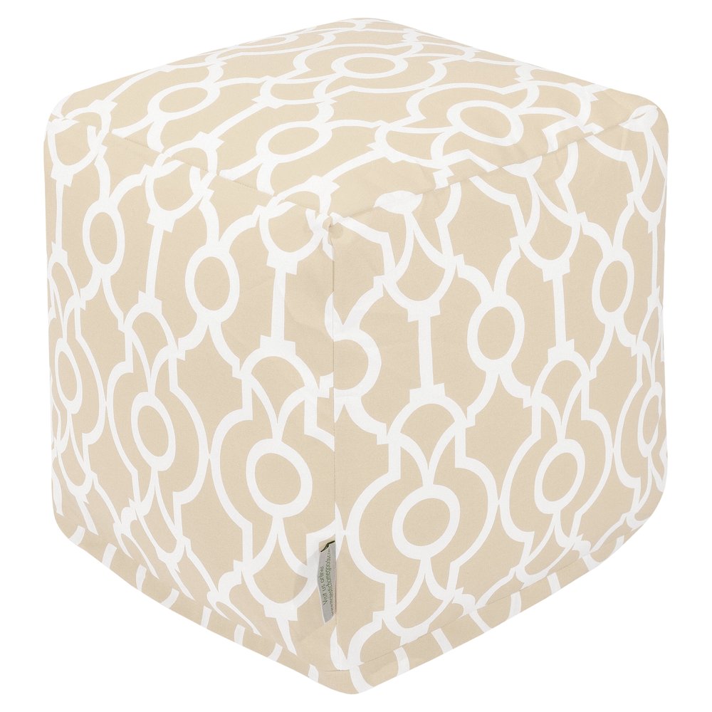 Majestic Home Goods Cube Pouf Athens Sand. Picture 1