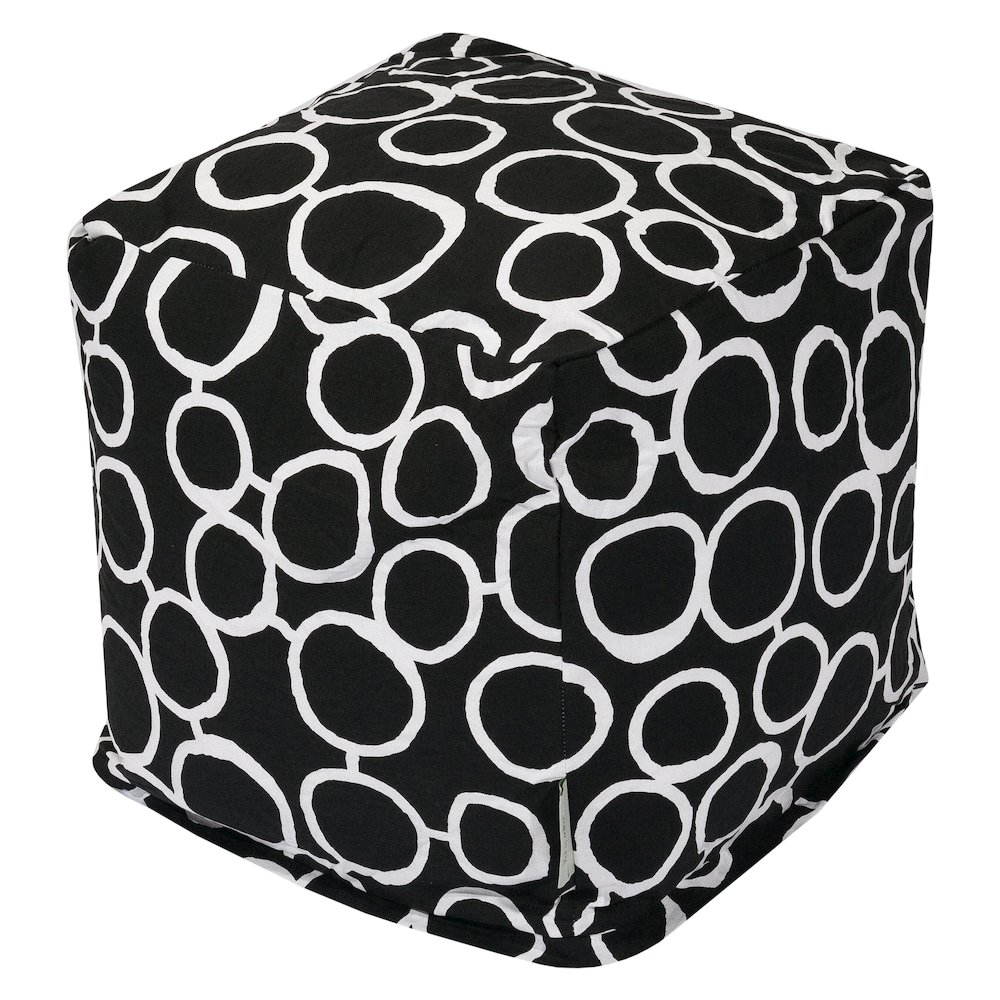 Majestic Home Goods Cube Pouf Fusion Black. Picture 1