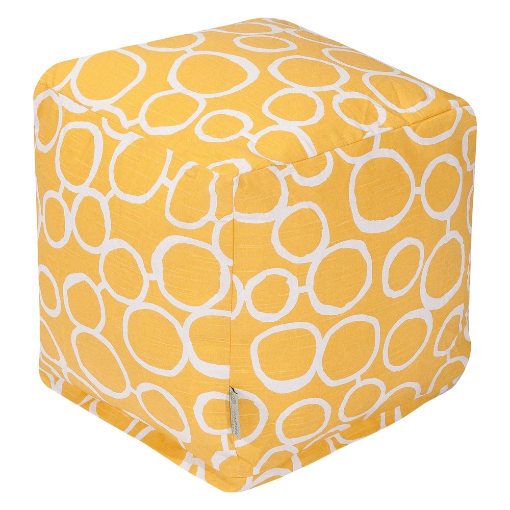 Majestic Home Goods Cube Pouf Fusion Yellow. Picture 1