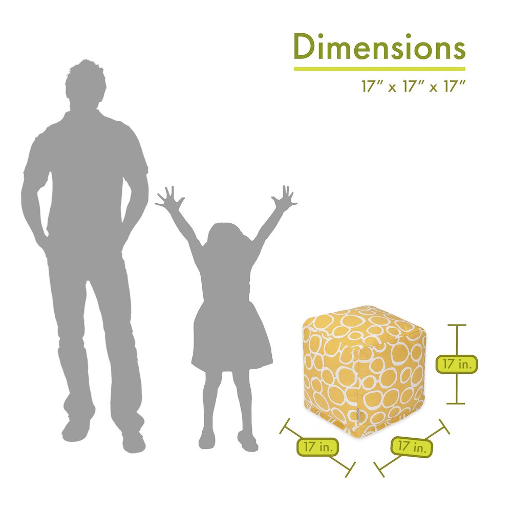 Majestic Home Goods Cube Pouf Fusion Yellow. Picture 2