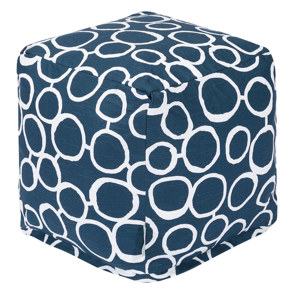 Majestic Home Goods Cube Pouf Fusion Navy. Picture 1