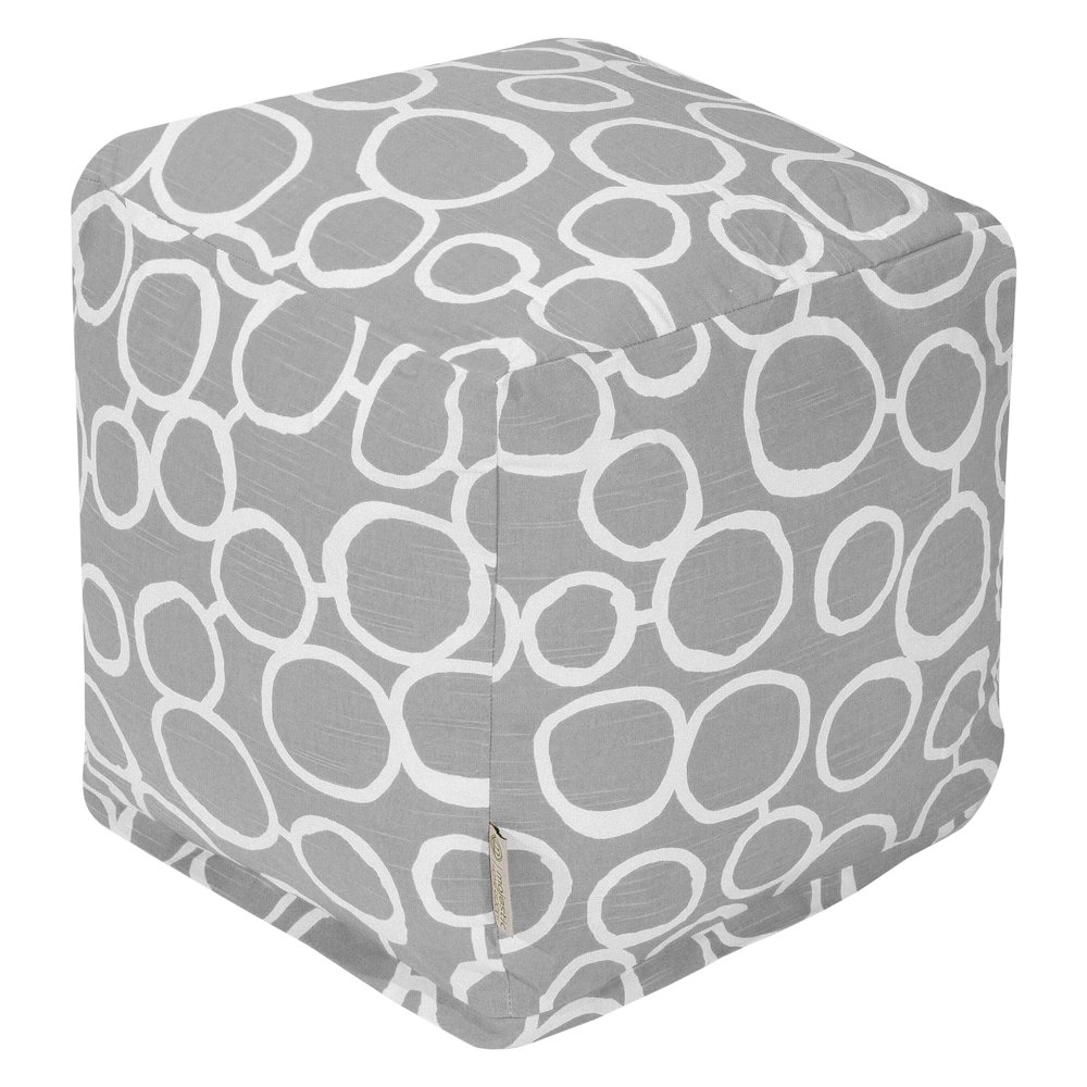 Majestic Home Goods Cube Pouf Fusion Gray. Picture 1